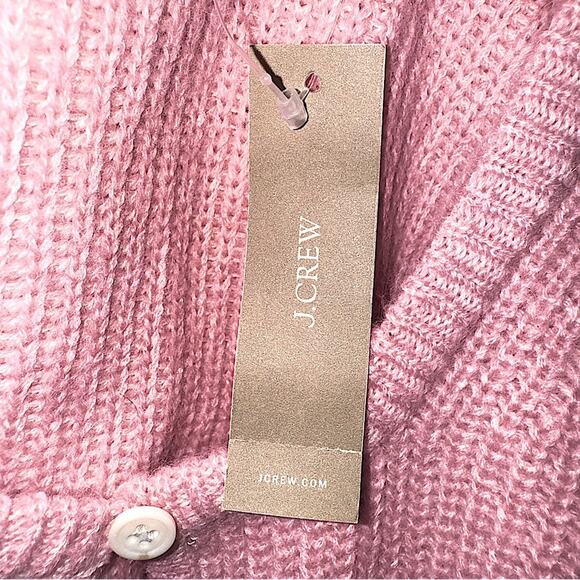 NWT J Crew Women’s Puff-sleeve Alpaca/Merino Wool Cardigan Sweater Pink Medium - Picture 4 of 6